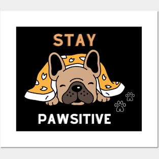 Stay pawsitive  tshirt Posters and Art